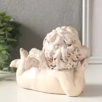 Статуэтка "Ангел на локтях" 11х18х9 см , состаренный эффект, слоновая кость,