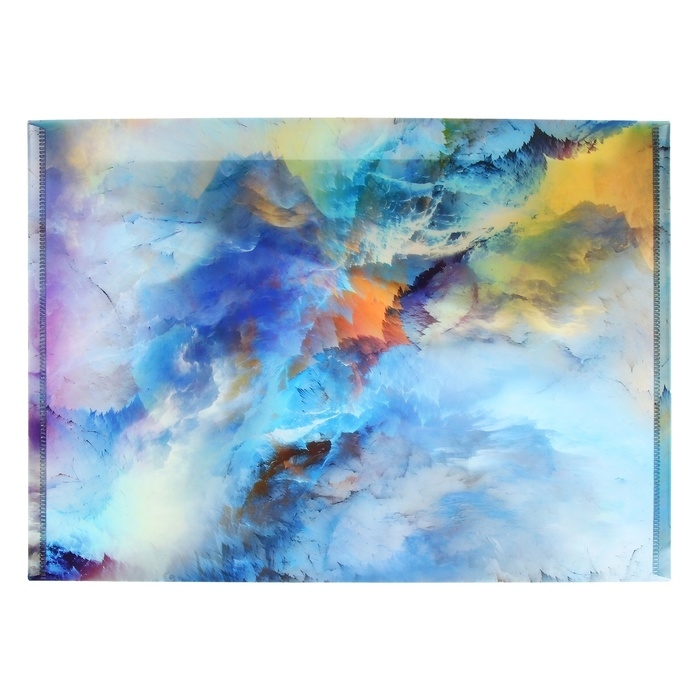 Папка-конверт Папка-конверт "Облака" на кнопке А4, 350 мкр, 3D