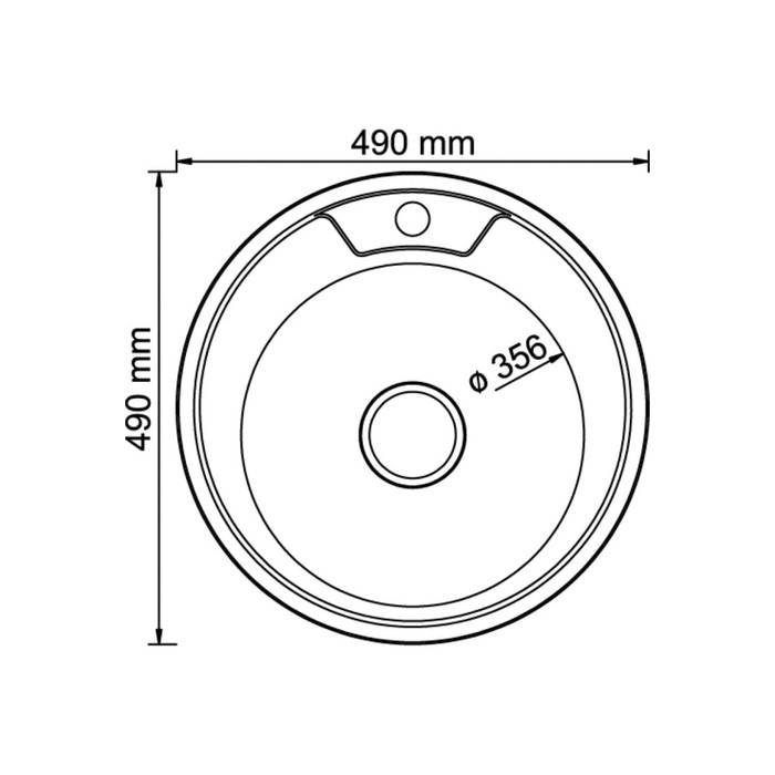 Мойка кухонная MIXLINE 528182, врезная, толщина 0.6 мм, 49х49х17 см, вып. 3 1/2 Мойка кухонная MIXLINE 528182, врезная, толщина 0.6 мм, 49х49х17 см, вып. 3 1/2", с сифоном