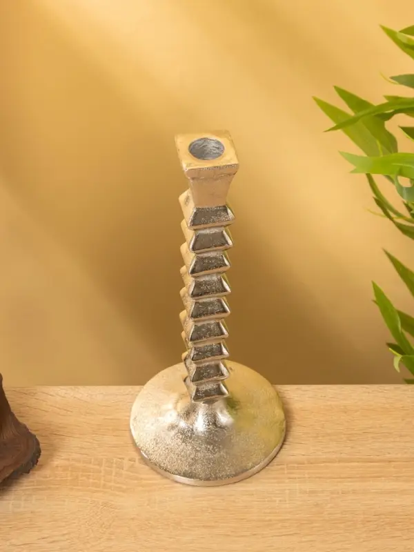 Подсвечник "Башня" алюминий 12х12х27 см