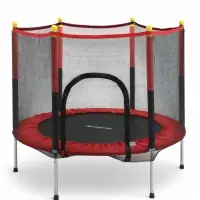 Батут ONLYTOP, d=140 см, высота сетки 80 см, красный