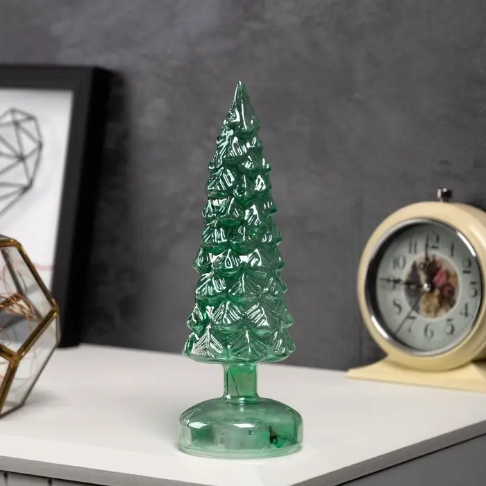 Светодиодная фигура &laquo;Ёлка зеленая&raquo;, 22.5&times;8 см, 10 LED, от батареек АААх2, свечение тёплое белое
