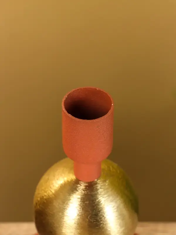 Подсвечник на 1 свечу текстурный "Терракотовый" с 1 сферой 7,5х7,5х11,5 см