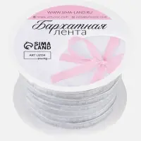 Лента бархатная, 6 мм, 18&plusmn;1 м, серая №184