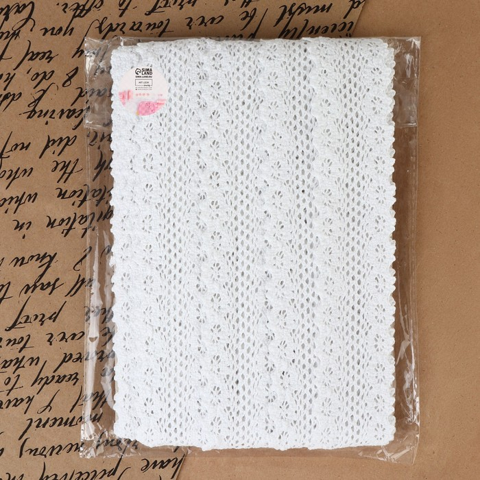 Кружево вязаное, 45 мм × 10 ± 1 м, цвет белый Кружево вязаное, 45 мм × 10 ± 1 м, цвет белый