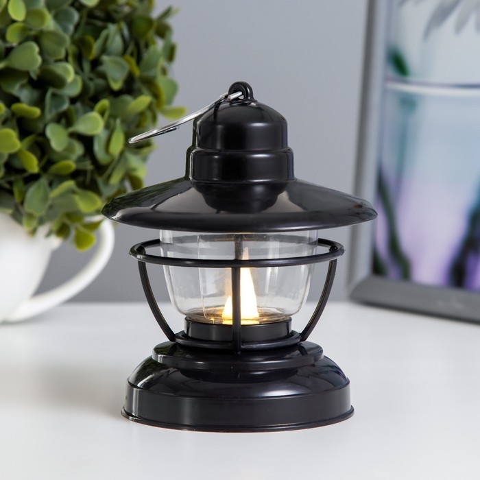 Ночник Ночник "Евлампия" LED 1Вт от батареек 2хААА черный 10х10х12см RISALUX