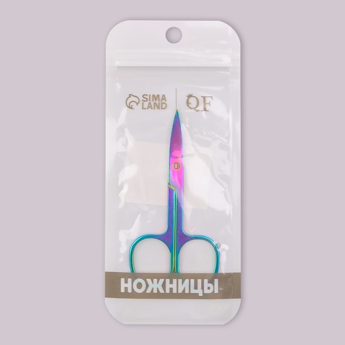 Ножницы маникюрные, прямые, широкие, 8,8 см, цвет хамелеон Ножницы маникюрные, прямые, широкие, 8,8 см, цвет хамелеон