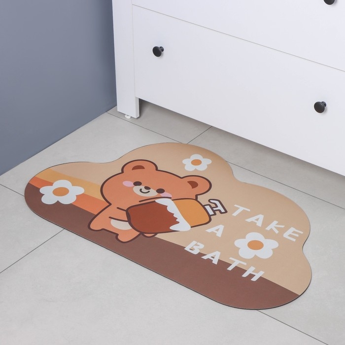 Коврик для дома Доляна Take a Bath, влаговпитывающий, 50&times;80 см