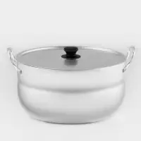 Кастрюля, 8 л, d=28 см, металлическая крышка, штампованный алюминий, серебристая