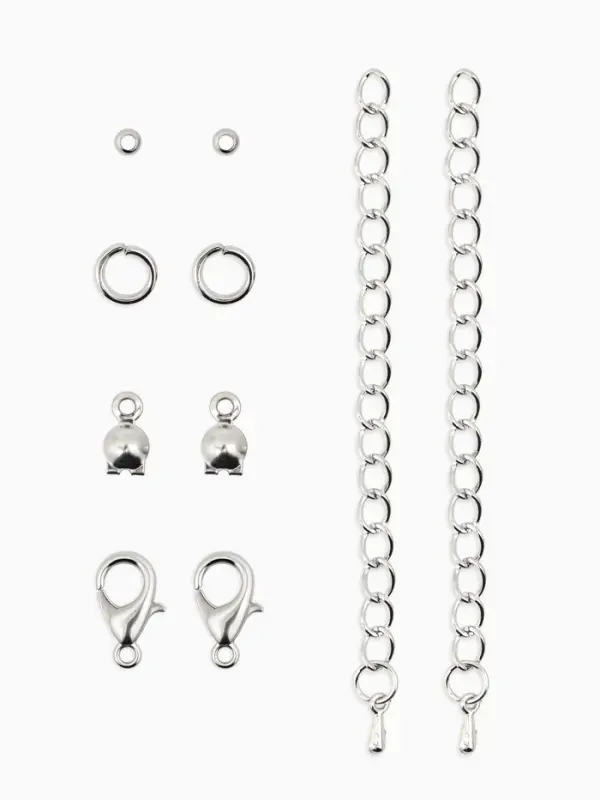 Набор для создания украшений &laquo;Минимум&raquo;: колечки, кримпы, цепочки, цвет серебро