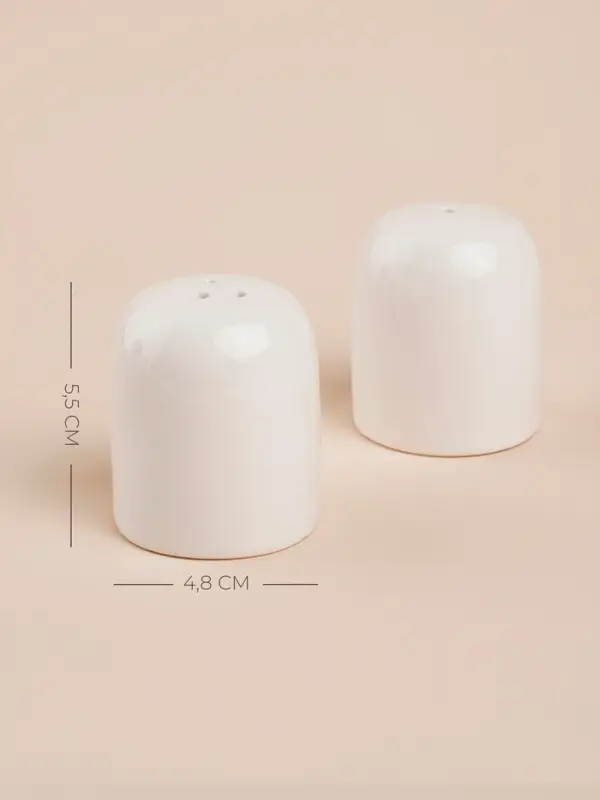 Набор для специй и соусов SL Home &laquo;Тренто&raquo;, 5 предметов, соусник 300 мл, солонка/перечница 60 мл, на деревянной подставке, фарфор, белый