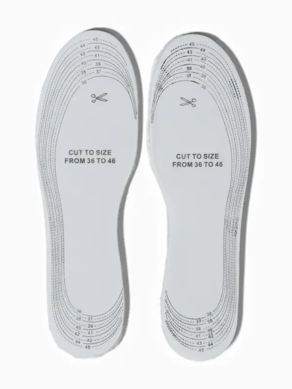 Стельки для обуви, утёпленные, двухслойные, универсальные, р-р RU до 46 (р-р Пр-ля до 46), 29 см, пара, белые