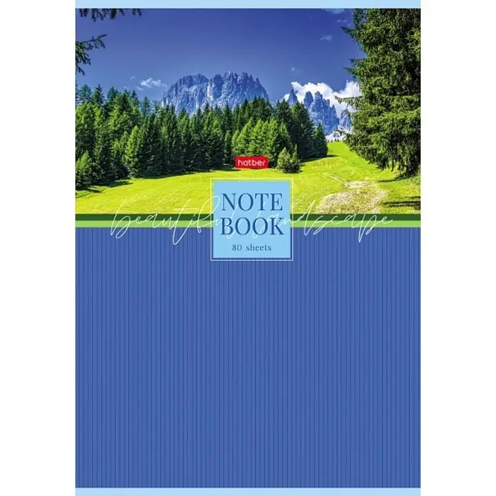 Тетрадь A4, 80 листов в клетку "Живописные пейзажи", обложка мелованный картон, глянцевая ламинация, блок 65 г/м2, 3В МИКС