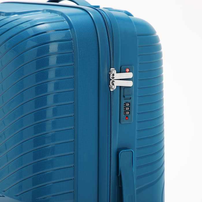 Чемодан большой 100 л (L), отдел на молнии, кодовый замок, цвет синий Чемодан большой 100 л (L), отдел на молнии, кодовый замок, цвет синий