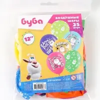 Воздушные шары латексные 12" &laquo;Буба&raquo;, 25 шт., МИКС