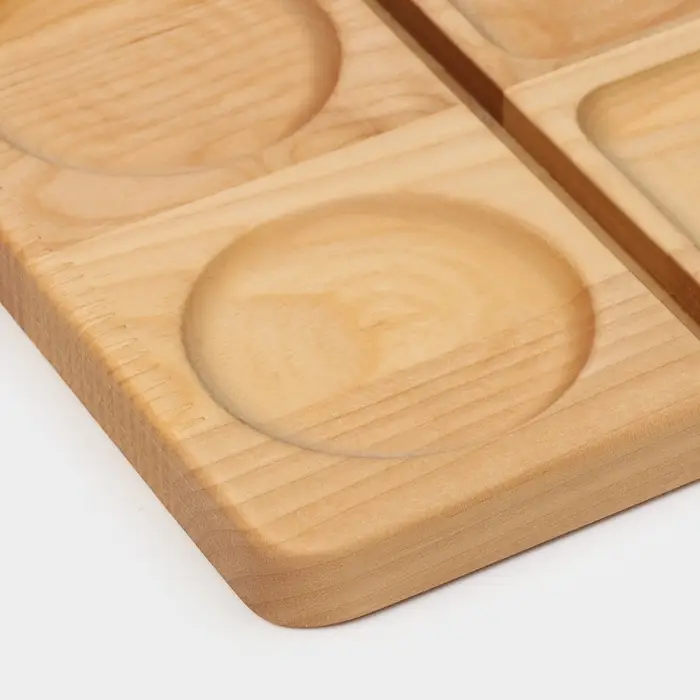 Менажница Adelica, 20&times;18&times;1.8 см, 4 ячейки, пропитано маслом, дерево берёза