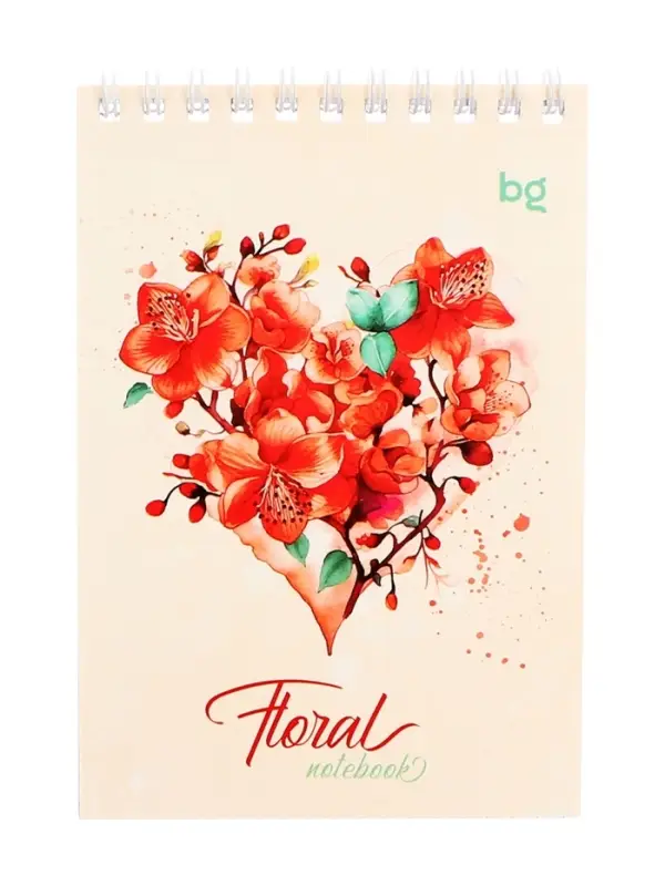Блокнот А6, 40 листов в клетку, Floral notebook, на гребне, МИКС
