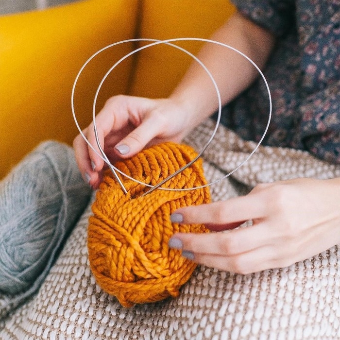 Спицы круговые, для вязания, с металлическим тросом, d = 3 мм, 14/100 см Спицы круговые, для вязания, с металлическим тросом, d = 3 мм, 14/100 см