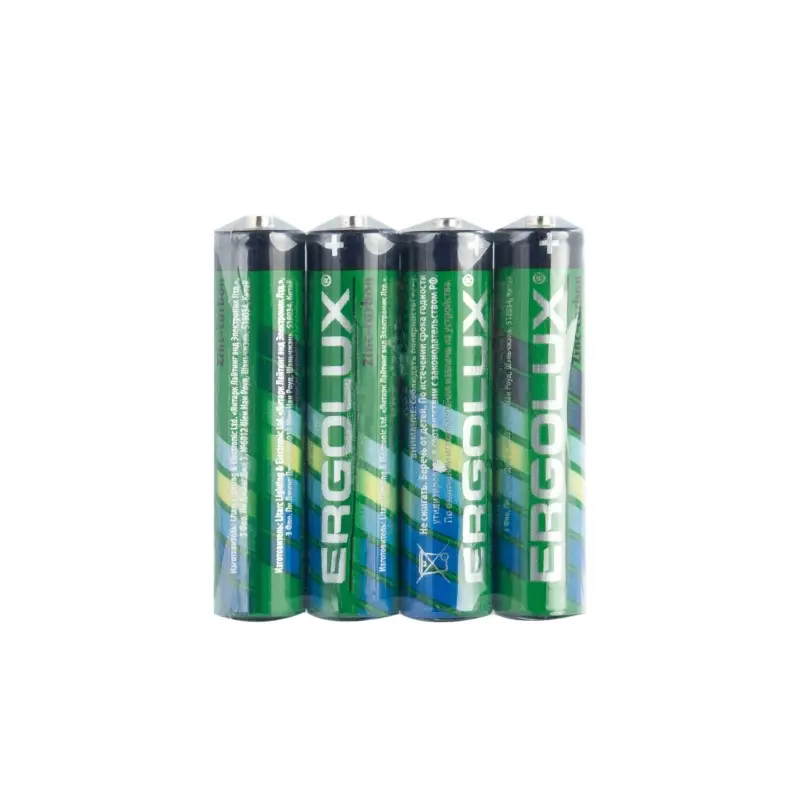 Батарейка Ergolux R03 AAA Shrink 4 Zinc Carbon 1.5V (4/60/1200)