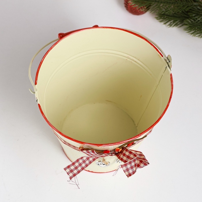 Кашпо Кашпо "Ведерко Рустад" бежевое, 15х15х14см