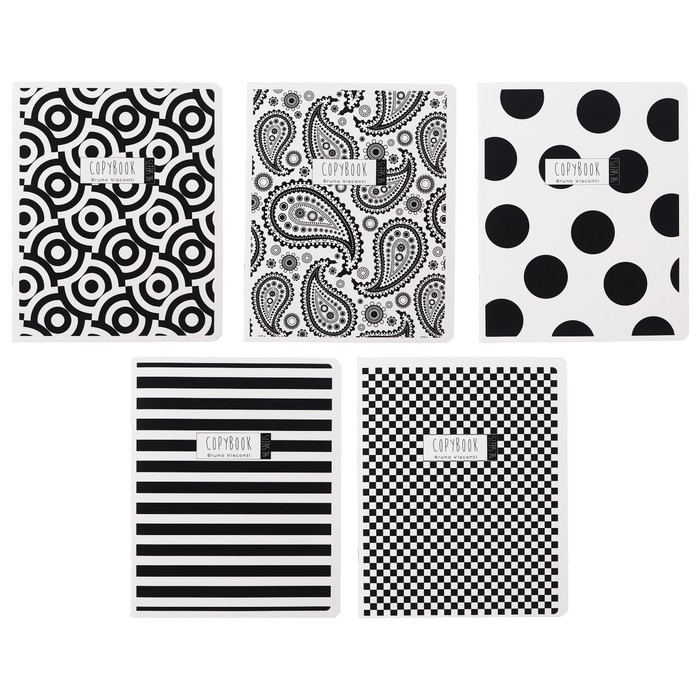 Тетрадь 48 листов в клетку BLACK&WHITE.NEW, обложка мелованный картон, ламинация Тетрадь 48 листов в клетку BLACK&WHITE.NEW, обложка мелованный картон, ламинация "софт-тач", МИКС