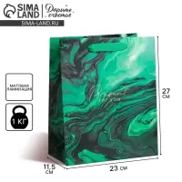 Пакет подарочный ламинированный, упаковка, Present for you, ML 23 х 27 х 11.5 см