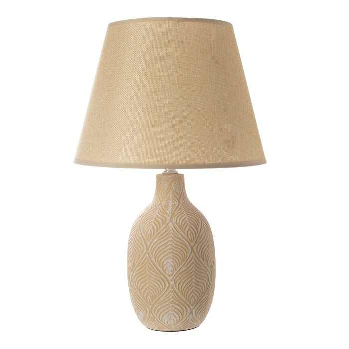 Настольная лампа с абажуром RISALUX «Джесси», Е14, 40 Вт, бежево-белый, 25×25×39 см