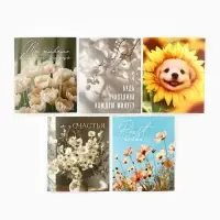 Набор мини-открыток в коробке со скрепками «Цветы», 35 штук, 8 x 10 см Набор мини-открыток в коробке со скрепками «Цветы», 35 штук, 8 x 10 см