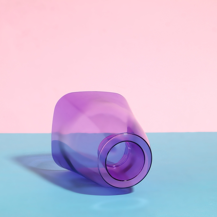 Горшок для орхидей, 1,5 л, 13 &times; 17 см, пластик, прозрачно-фиолетовый