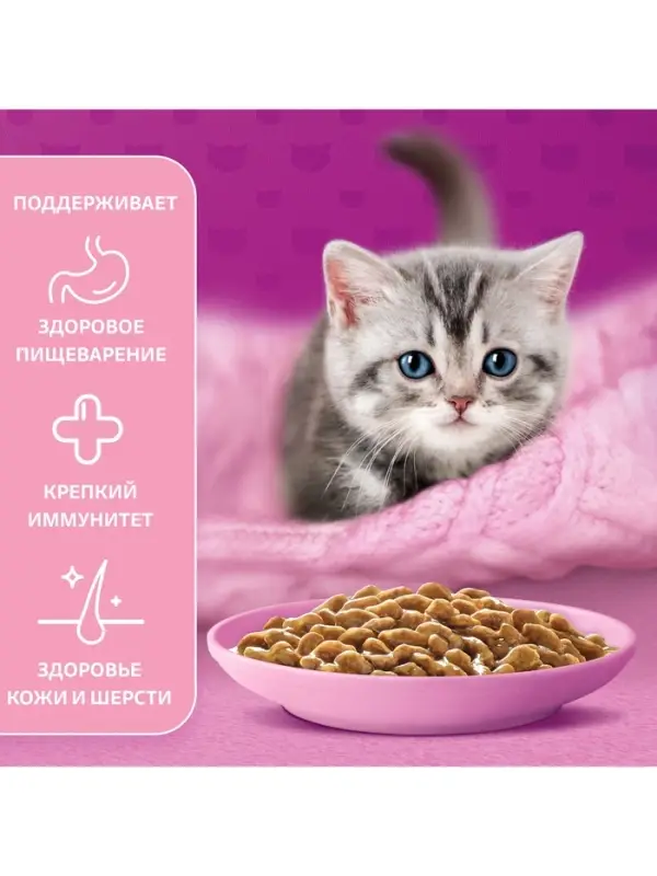 Влажный корм Whiskas для котят, рагу курица, 75 г