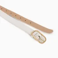 Ремень жен 05-01-01-01, Июнь2512, 3*0,3*110 см, без винта, пряж золото, 1 прокол, белый Ремень жен 05-01-01-01, Июнь2512, 3*0,3*110 см, без винта, пряж золото, 1 прокол, белый
