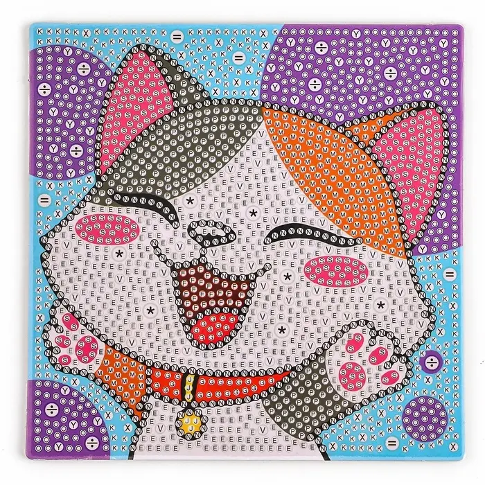 Алмазная мозаика 4в1 для детей. Создание стикеров, магнитов, брелоков и картины &laquo;Милые животные&raquo;, набор для творчества