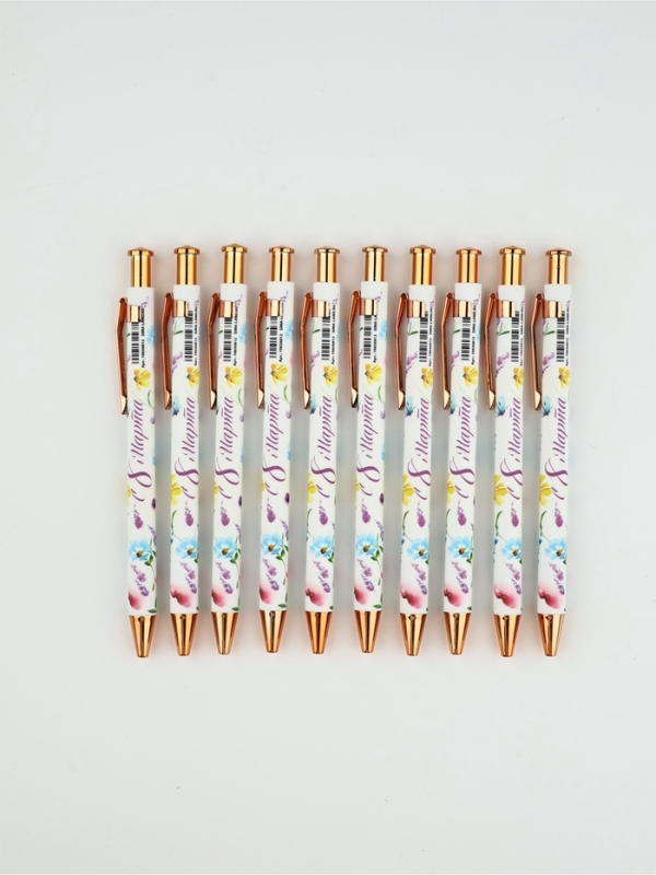 Ручка шариковая синяя паста, пластиковый корпус «С 8 марта сирень» Ручка шариковая синяя паста, пластиковый корпус «С 8 марта сирень»