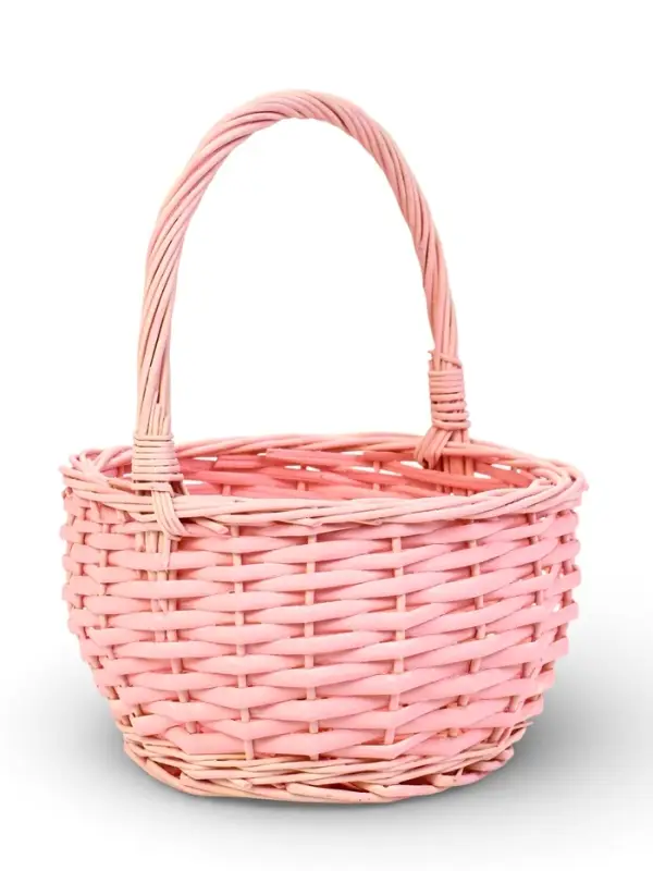 Набор корзин 2 шт  19х19х24, 15х15х8 см ручка h=14 см розовый