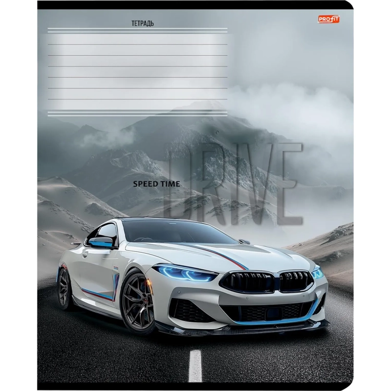 Тетрадь КЛЕТКА 12л. РАЗНЫЕ АВТОМОБИЛИ - 27 цвет. мелов.обл.ассорти 12-0915