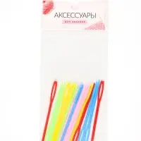 Иглы для сшивания, пластиковые, d=2.5 мм, 7 см, 15 шт., разноцветные
