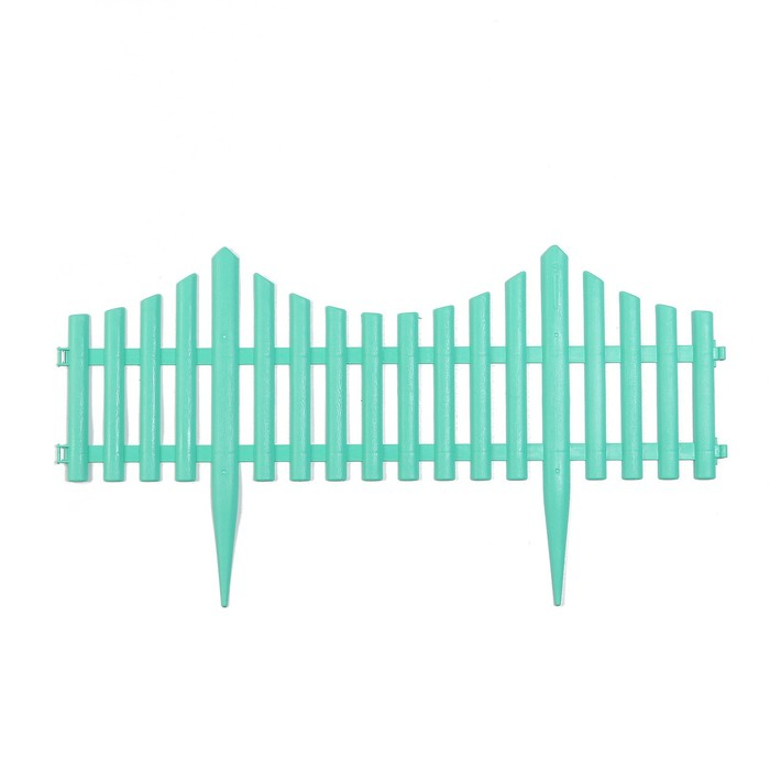 Ограждение декоративное, 30 × 300 см, 5 секций, пластик, бирюзовое, Greengo Ограждение декоративное, 30 × 300 см, 5 секций, пластик, бирюзовое, Greengo