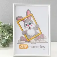 Фоторамка "Гамма" 21х30 см,  с подножкой, набор 3 шт, (пластиковый экран), серебро