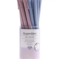 Ручка гелевая BrunoVisconti. Super Slim. Zefir 0.28 мм, стерж/черн, МИКС