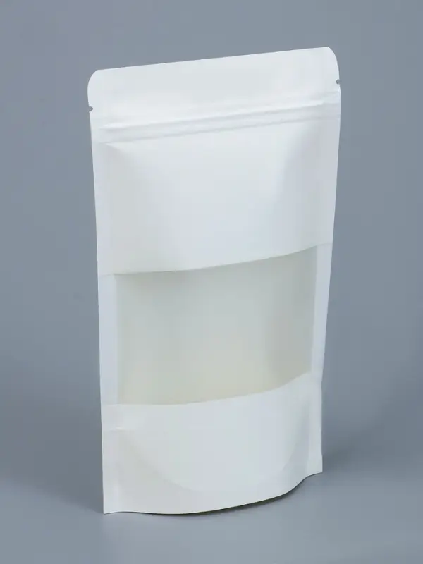 Пакет Zip-lock Крафт, белый, с прямоугольным окном, 12&times;20 см