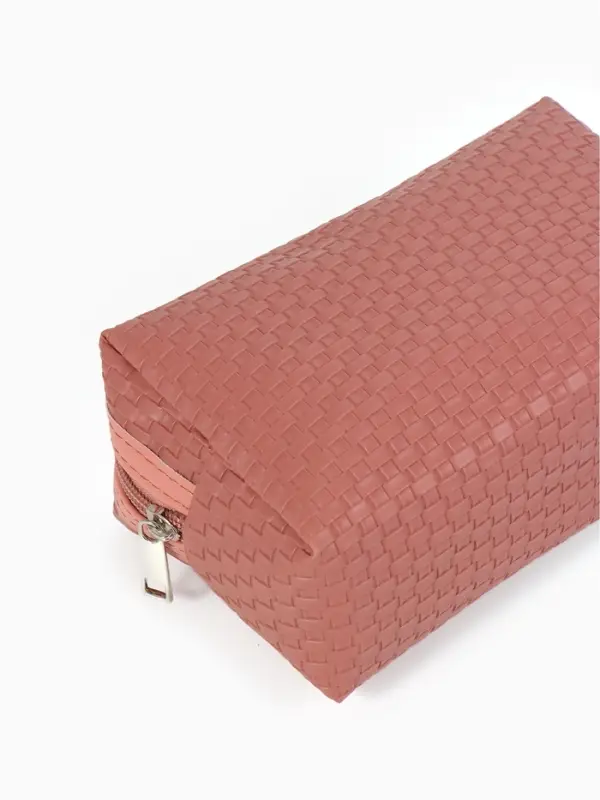 Косметичка дор Плетенка, 16*5*10, отдел на молнии, темно-розовый
