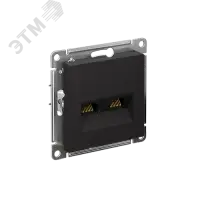 Розетка ATLASDESIGN двойная компьютерная RJ45+RJ45 категория 5E механизм карбон