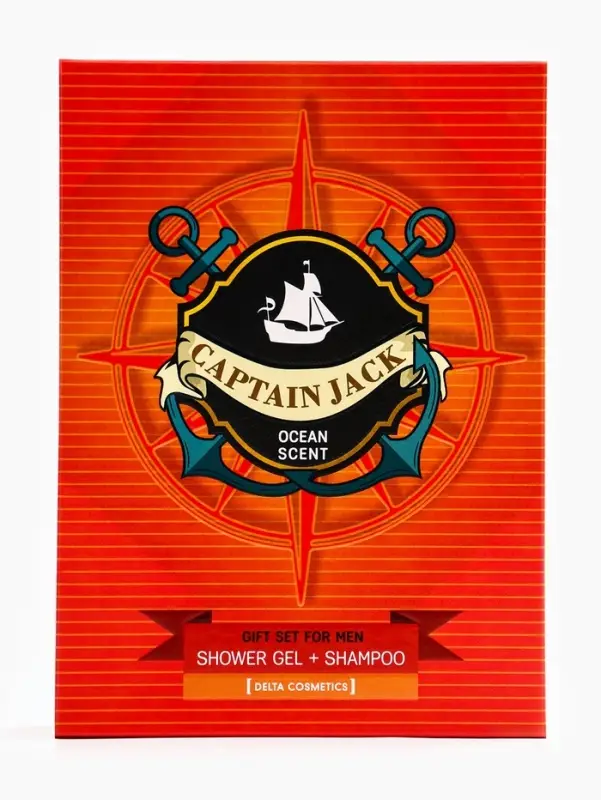 Подарочный набор мужской Captain Jack Ocean Scent: гель для душа 250 мл + шампунь 250 мл