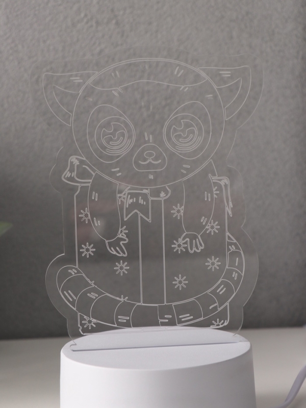 Светильник Светильник "Лемур на подарке" LED RGB от сети RISALUX 9,5х11,8х17 см