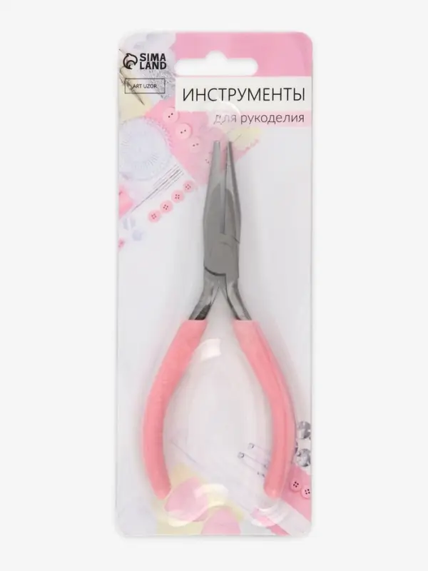 Тонкогубцы для рукоделия, 12.5&times;6.5 см, розовые