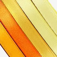 Атласная лента, набор 5 шт., 6 мм, 23&plusmn;1 м, жёлтый, оранжевый