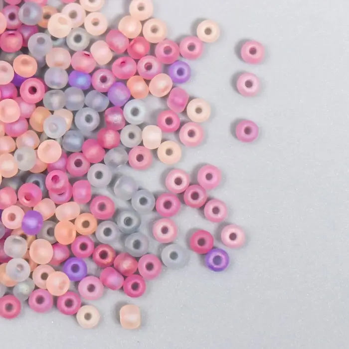 Бисер стекло 8/0  Бисер стекло 8/0 "Матовый полупрозрачный. Меланж фиолетово-жёлтый" 10 гр