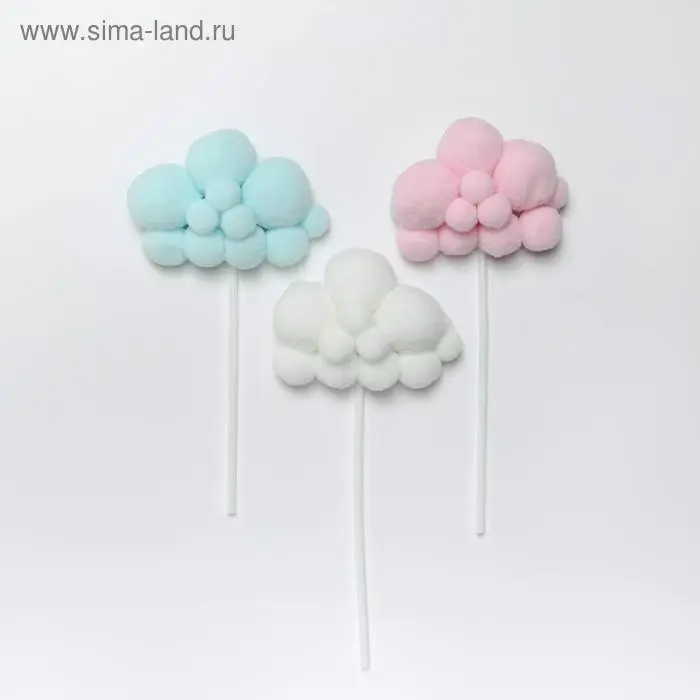Топпер для торта «Облачко», 17×9 см, цвет МИКС