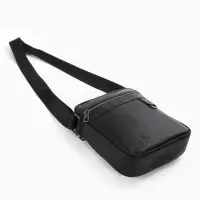 Сумка мужская, 21*7*25 см, отд на молнии, 2 н/карман, длин рег.ремень, черный
