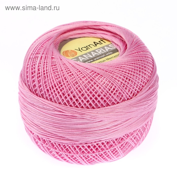 Пряжа  Пряжа "Canarias" 100% мерсериз. хлопок 203м/20г (6319 розовый)